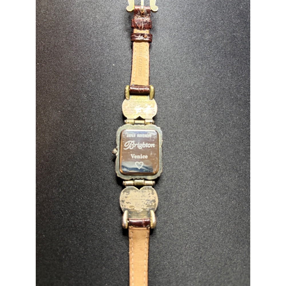Brighton Venice Watch Women Silver Leather Ornate Scroll Heart Wristwatch - Picture 6 of 6